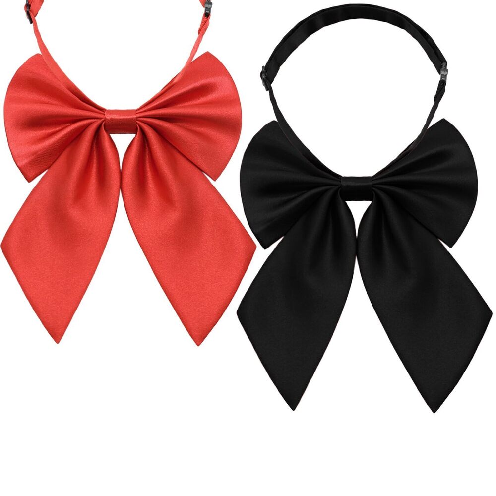 8215 Bow Tie Girls, Adjustable Pre-tied Bowtie Solid Color Bow Ties